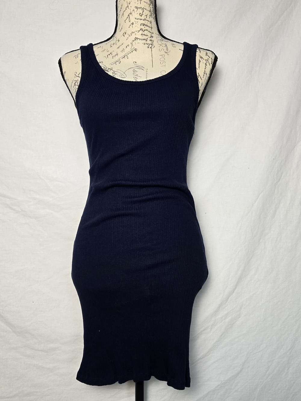 Fashion Nova Navy Ribbed Sleeveless Bodycon Mini Dress Large